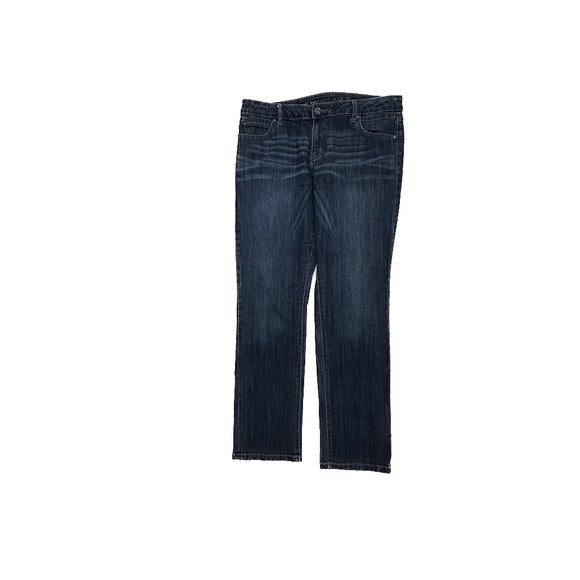 Simply Vera Vera Wang Denim - Simply Vera Vera Wang Straight Crop Women's size 12 Dark Wash Blue Denim Jeans